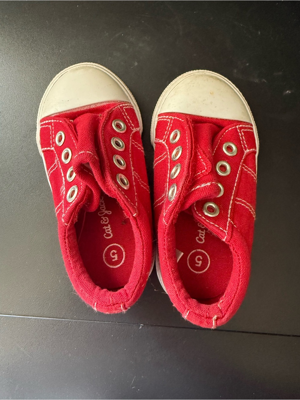 Cat & Jack Canvas Kids Slip-On Sneakers - Size 5
